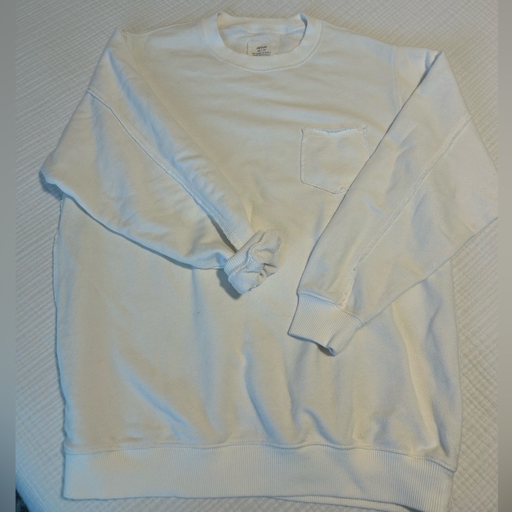 Aerie White Pocket Sweatshirt